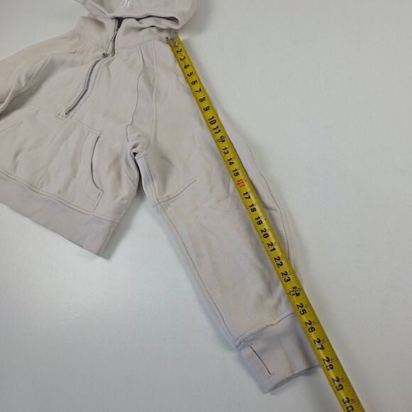 Lululemon Scuba Oversized 1/2 Zip Hoodie Cream Pull Over Womens Sz M/L - Picture 9 of 12